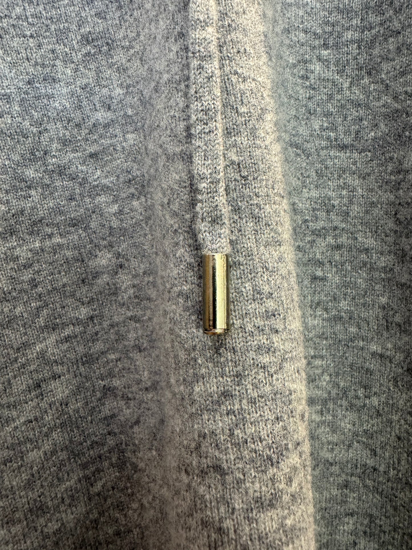 Ljusgrå Stickad Hoodie