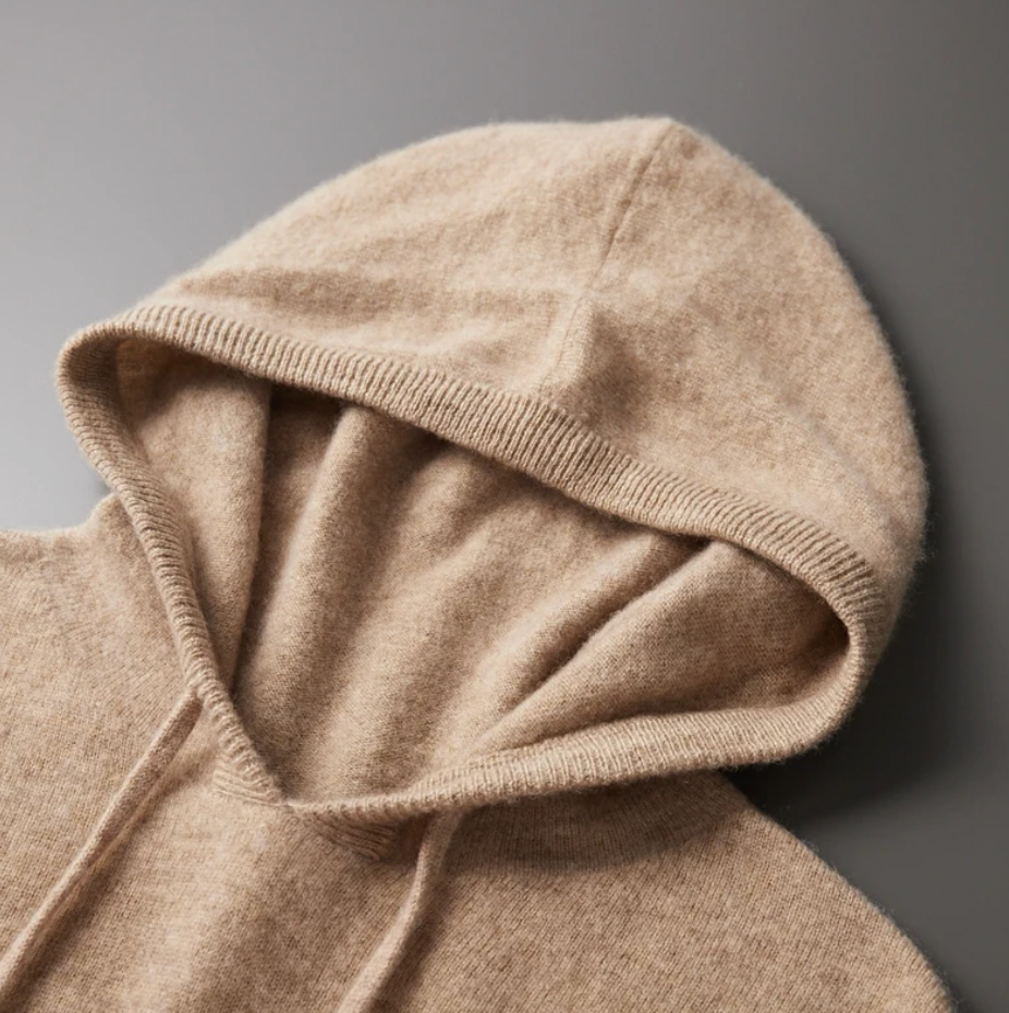 Grön Stickad Hoodie