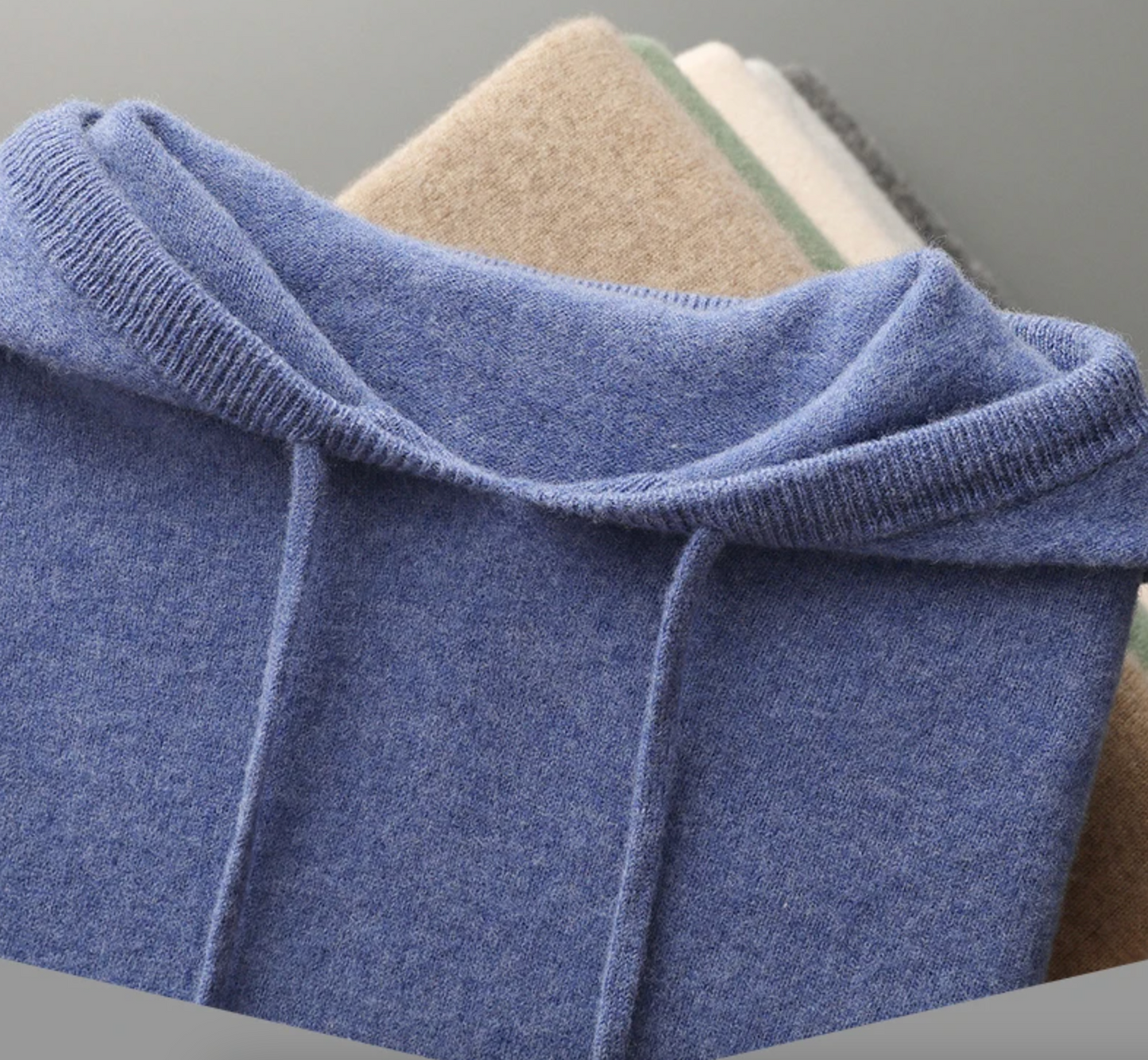 Grön Stickad Hoodie