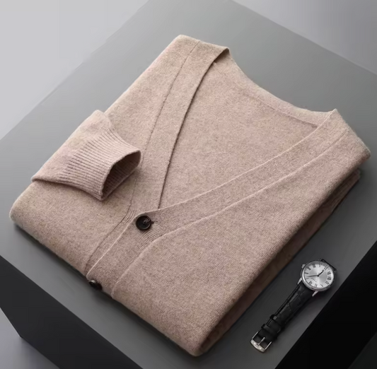 Beige stickad cardigan